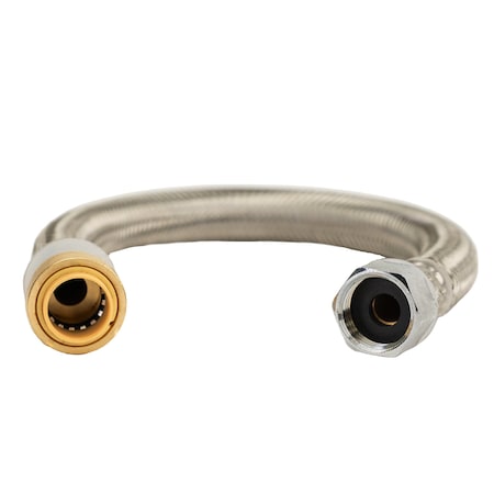 Quickfitting 1/2in Push-to-Connect x 1/2in FIP x 12in Stainless Steel Repair Hose LF716FR